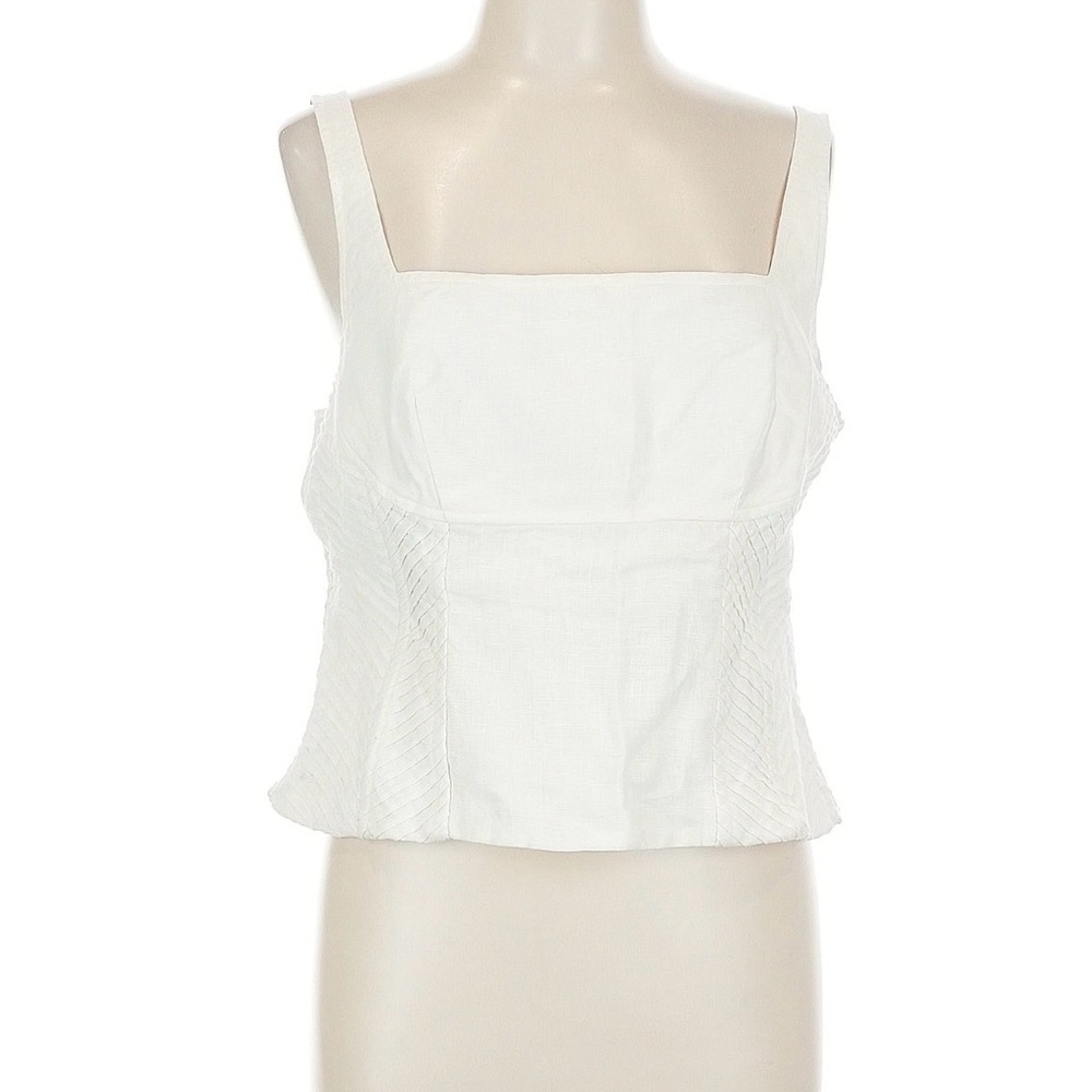 Reiss White Square Neck Blouse